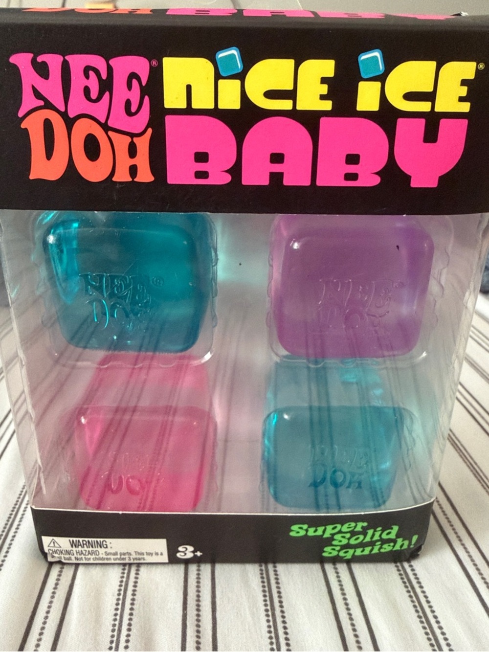 Nice Ice Baby Super Solid Squish Toy - Nee Doh Brand - Blue, Purple, Pink